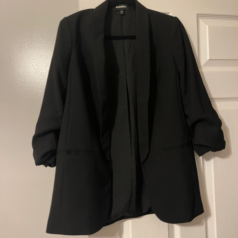 Express 3/4 rouched sleeve blazer
